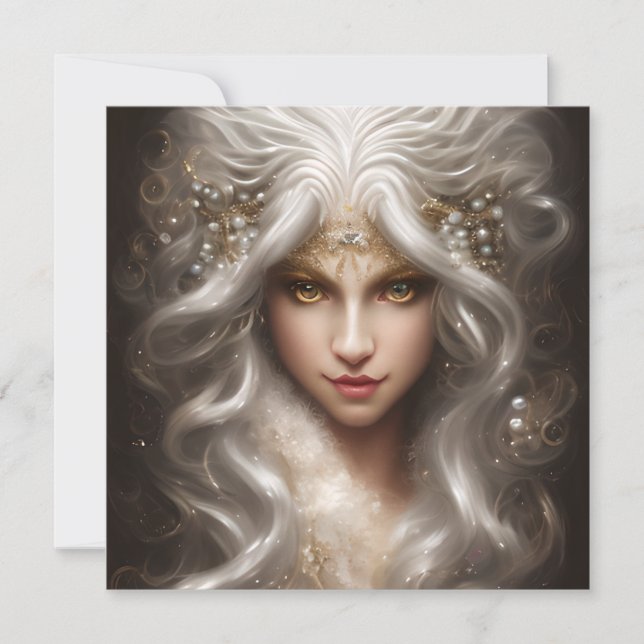 Tarjeta Pequeña Magia Cara Completa Blanca Roaring Lion Long Wavy (Anverso)