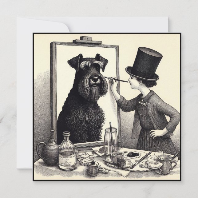 Tarjeta Pequeña Magnífica Schnauzer Picture Notecard (Anverso)