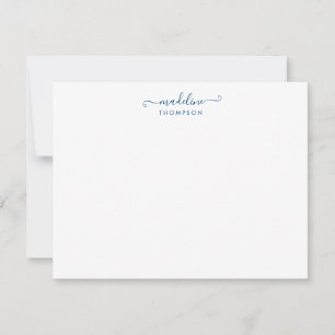 Tarjeta Pequeña Magnífica tipografía azul de la marina guijarro