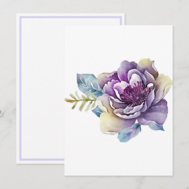 Tarjeta Pequeña Magnolia Púrpura Desde Su Escritorio A Personal (Anverso / Reverso)