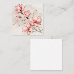 Tarjeta Pequeña Magnolia rosa elegante en flor