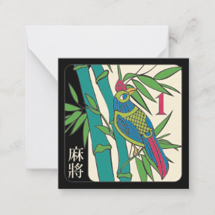 Tarjeta Pequeña Mah Jongg Tiles Bird Card Small