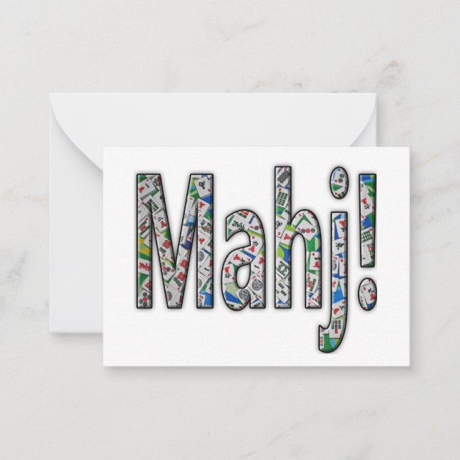 Tarjeta Pequeña Mahjong Note Card- Mahj! (Anverso)