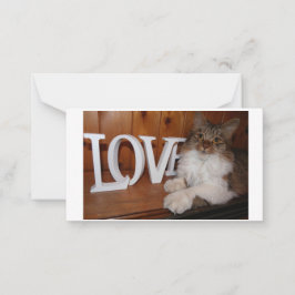 Tarjeta Pequeña Maine coon love cat 3.5 x 2