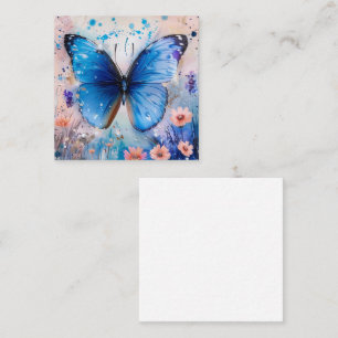Tarjeta Pequeña Majestic Blue Butterfly Art