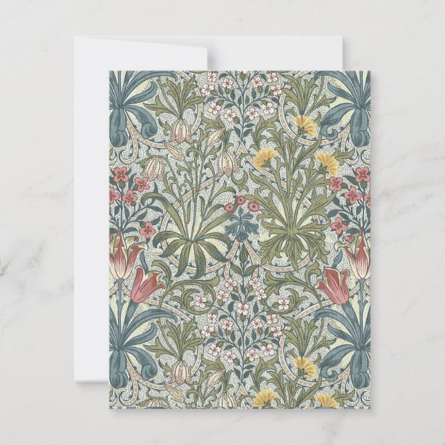 Tarjeta Pequeña Malezas del bosque de William Morris (Anverso)