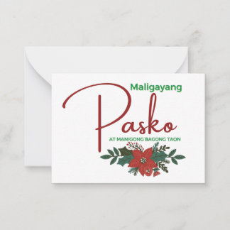 Tarjeta Pequeña Maligayang Pasko/ Merry Christmas Greeting Card