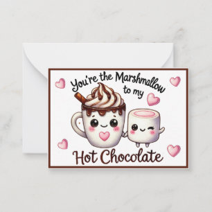 Tarjeta Pequeña Malvaviscos y Chocolate Kawaii Lindos