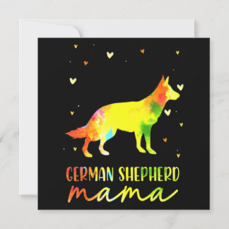 Tarjeta Pequeña Mamá colorida pastora alemana