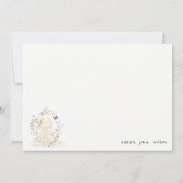 Tarjeta Pequeña Mamá de bebé suave lindo Bunny Floral Wreath Baby 