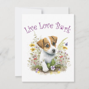 Tarjeta Pequeña Mamá de Jack Russell Floral