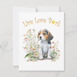 Tarjeta Pequeña Mamá Perro Beagle Floral