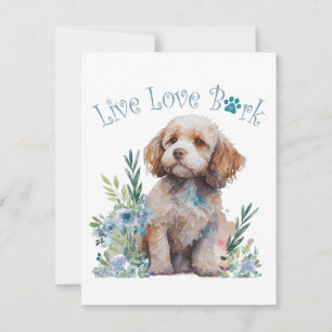 Tarjeta Pequeña Mamá Perro Cockapoo Floral