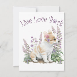 Tarjeta Pequeña Mamá Perro Corgi Floral