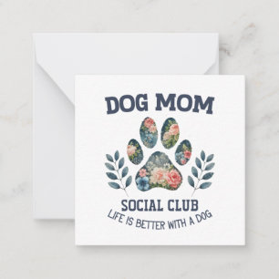 Tarjeta Pequeña Mamá Perro Floral de Pata