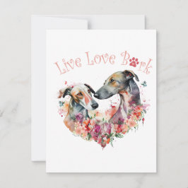 Tarjeta Pequeña Mamá Perro Galgo Floral