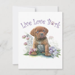 Tarjeta Pequeña Mamá Perro Mastín Floral