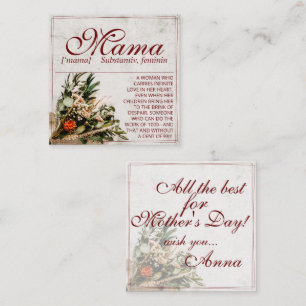 Tarjeta Pequeña Mamá - simplemente irremplazable - Bouquet