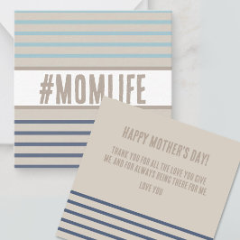 Tarjeta Pequeña Mami turquesa azul y beige