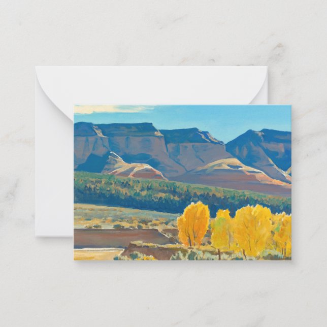 Tarjeta Pequeña Mañana pacífica por Maynard Dixon (Anverso)