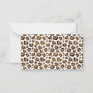 Tarjeta Pequeña Manchas de Leopardo Animales Salvajes Brillo Dorad