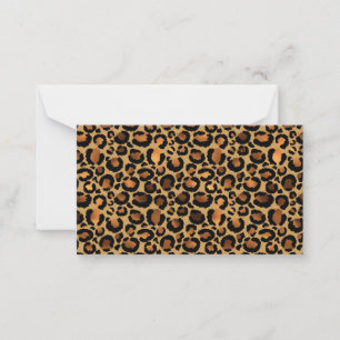 Tarjeta Pequeña Manchas de Leopardo Marrón Elegante Animal Salvaje