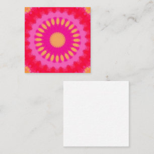 Tarjeta Pequeña Mandala color de agua rosa y Naranja