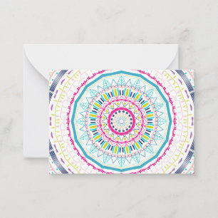 Tarjeta Pequeña mandala colorida
