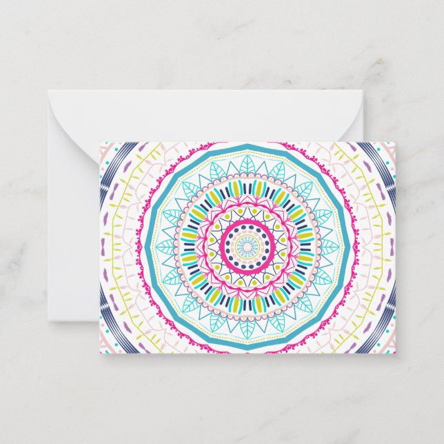 Tarjeta Pequeña mandala colorido (Anverso)