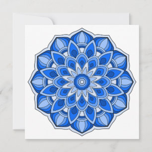 Tarjeta Pequeña Mandala en azul
