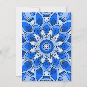 Tarjeta Pequeña Mandala en azul