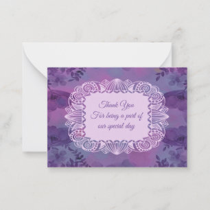 Tarjeta Pequeña Mandala Púrpura Con Lilac Gracias Cartas