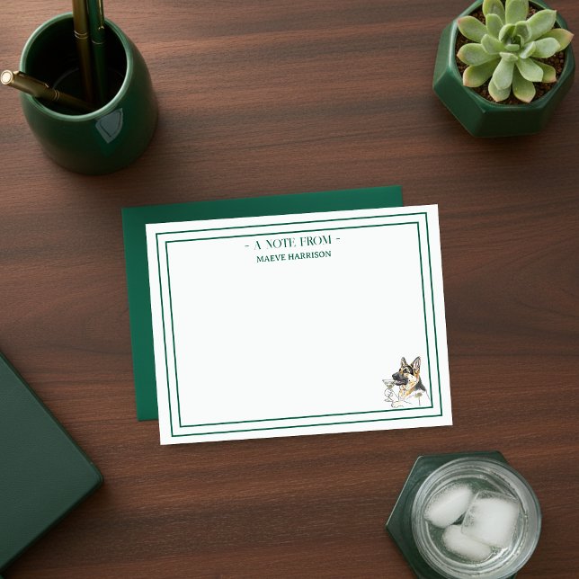 Tarjeta Pequeña Mano de nombre personalizada dibujada en papel de  (Gift custom stationery to the dog lover in your life!)