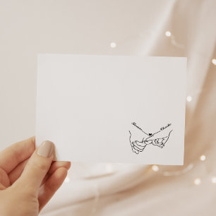Tarjeta Pequeña Manos de mano simple Boda mínimo