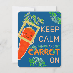 Tarjeta Pequeña Mantener la calma y la restricción Carrot Pun
