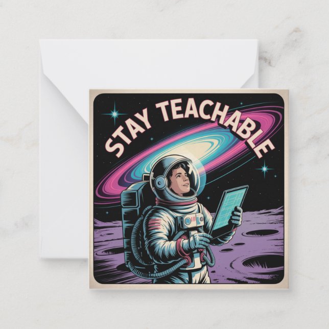 Tarjeta Pequeña Mantente enseñable (Anverso)