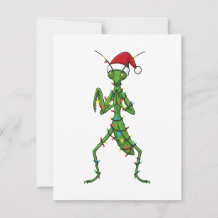 Tarjeta Pequeña Mantis religiosa Navidad Insecto Bug