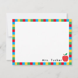 Tarjeta Pequeña Manzanas y bloques coloridos adoran la historia de