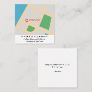 Tarjeta Pequeña Mapa moderno de donde todo comenzó Día de San Vale