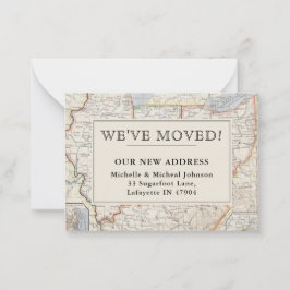 Tarjeta Pequeña Mapa vintage que hemos movido al centro oriente