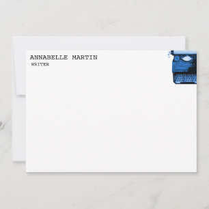 Tarjeta Pequeña Máquina azul oscura vintage