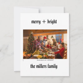 Tarjeta Pequeña Máquina minimalista | Feliz Navidad con foto