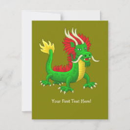 Tarjeta Pequeña Maravilloso Dragón Chino Mitológico