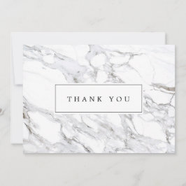 Tarjeta Pequeña Marble blanco Minimalista de lujo gracias