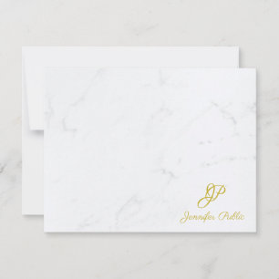 Tarjeta Pequeña Marble de texto de escritura a mano de oro de moda