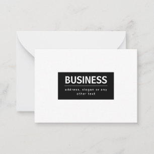 Tarjeta Pequeña Marca o nombre comercial moderno negrita Blanco