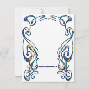 Tarjeta Pequeña Marco art nouveau floral