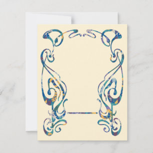 Tarjeta Pequeña Marco art nouveau floral