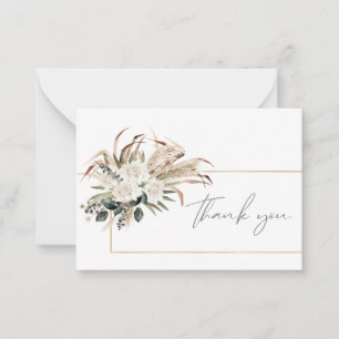 Tarjeta Pequeña Marco Boho Palma Pampas y Floral Beige