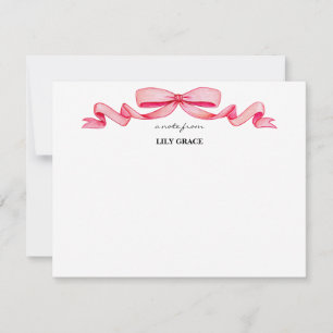 Tarjeta Pequeña Marco de cinta de lazo rosa lindo femenino